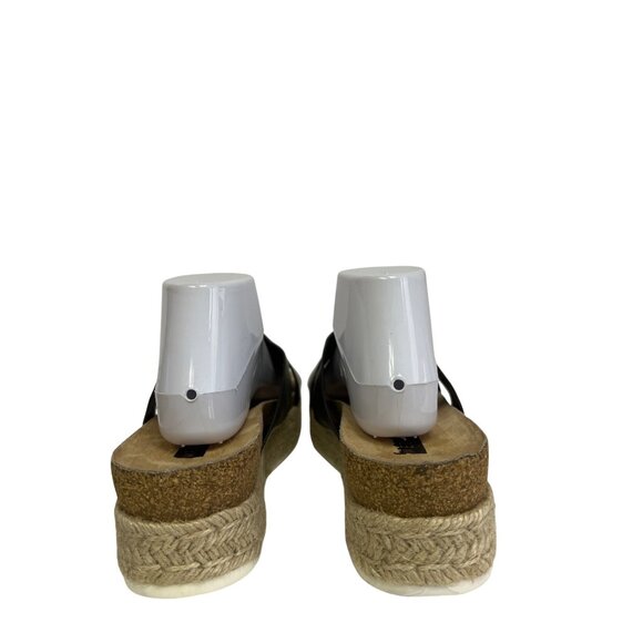 Mezent Women's Sandals Espadrilles Cork Footbed Black Platform Size 10 NEW - Picture 5 of 11
